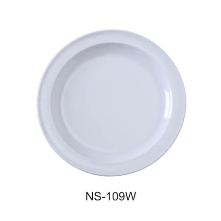 Yanco 9 in. Nessico Round Dinner Plate, White, 24PK NS-109W